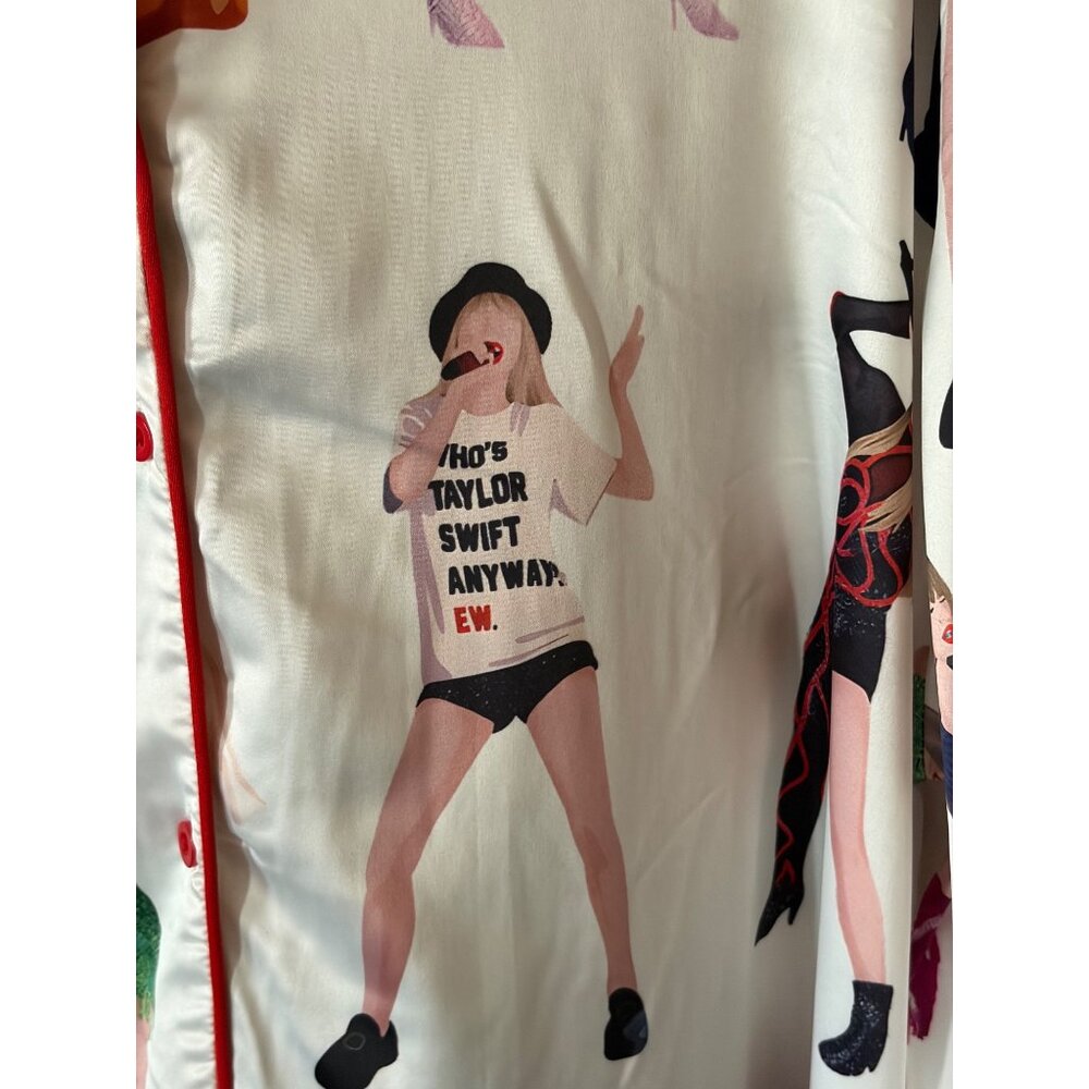 Taylor Swift Inspired PJ Pajama Set 2 Satin Feel XXL - Picture 7 of 14